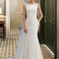 Alina Trumpet/Mermaid Court Train Stretch Crepe Wedding Dress DLP0013711