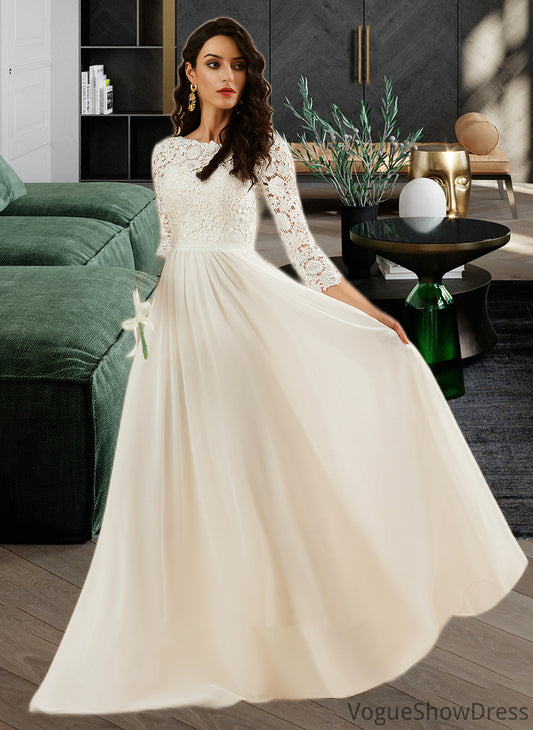 Liliana A-Line Sweep Train Wedding Dress With Lace DLP0013715