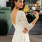 Liliana A-Line Sweep Train Wedding Dress With Lace DLP0013715