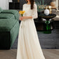 Liliana A-Line Sweep Train Wedding Dress With Lace DLP0013715