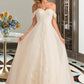 Haylee Ball-Gown/Princess Chapel Train Tulle Lace Wedding Dress With Sequins DLP0013726