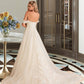 Haylee Ball-Gown/Princess Chapel Train Tulle Lace Wedding Dress With Sequins DLP0013726