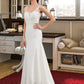 Anya Trumpet/Mermaid V-neck Court Train Lace Stretch Crepe Wedding Dress With Sequins DLP0013738