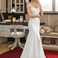 Anya Trumpet/Mermaid V-neck Court Train Lace Stretch Crepe Wedding Dress With Sequins DLP0013738