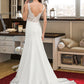 Anya Trumpet/Mermaid V-neck Court Train Lace Stretch Crepe Wedding Dress With Sequins DLP0013738