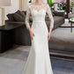 Germaine Trumpet/Mermaid Illusion Chapel Train Stretch Crepe Wedding Dress With Lace DLP0013740