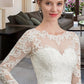 Germaine Trumpet/Mermaid Illusion Chapel Train Stretch Crepe Wedding Dress With Lace DLP0013740