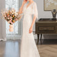 Marian Trumpet/Mermaid V-neck Court Train Wedding Dress With Sash DLP0013744