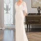 Marian Trumpet/Mermaid V-neck Court Train Wedding Dress With Sash DLP0013744