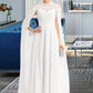 Aaliyah A-Line High Neck Floor-Length Chiffon Wedding Dress DLP0013748