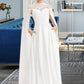 Aaliyah A-Line High Neck Floor-Length Chiffon Wedding Dress DLP0013748