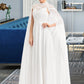 Aaliyah A-Line High Neck Floor-Length Chiffon Wedding Dress DLP0013748