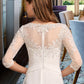 Valery A-Line Illusion Asymmetrical Wedding Dress With Lace DLP0013749