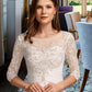 Valery A-Line Illusion Asymmetrical Wedding Dress With Lace DLP0013749