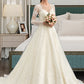 Lyla Ball-Gown/Princess Illusion Court Train Tulle Lace Wedding Dress DLP0013750