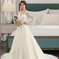 Lyla Ball-Gown/Princess Illusion Court Train Tulle Lace Wedding Dress DLP0013750