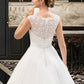 Jillian Ball-Gown/Princess Scoop Neck Sweep Train Organza Lace Wedding Dress With Beading Sequins DLP0013751