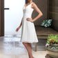 Hilary A-Line V-neck Knee-Length Chiffon Wedding Dress With Ruffle Beading Sequins DLP0013752