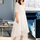 Vivienne A-Line V-neck Asymmetrical Wedding Dress With Beading Sequins DLP0013755