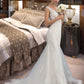 Katrina Trumpet/Mermaid V-neck Court Train Tulle Wedding Dress DLP0013758