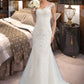 Katrina Trumpet/Mermaid V-neck Court Train Tulle Wedding Dress DLP0013758