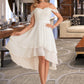 Sophronia A-Line Asymmetrical Chiffon Lace Wedding Dress With Beading Sequins DLP0013764