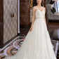 Laylah Ball-Gown/Princess V-neck Court Train Tulle Wedding Dress With Beading Sequins DLP0013779