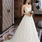 Laylah Ball-Gown/Princess V-neck Court Train Tulle Wedding Dress With Beading Sequins DLP0013779