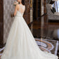 Laylah Ball-Gown/Princess V-neck Court Train Tulle Wedding Dress With Beading Sequins DLP0013779