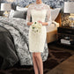 Nataly Sheath/Column High Neck Knee-Length Lace Wedding Dress DLP0013781