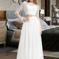 Micah A-Line Scoop Neck Floor-Length Tulle Wedding Dress DLP0013787