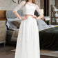 Micah A-Line Scoop Neck Floor-Length Tulle Wedding Dress DLP0013787