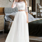 Micah A-Line Scoop Neck Floor-Length Tulle Wedding Dress DLP0013787