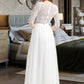 Micah A-Line Scoop Neck Floor-Length Tulle Wedding Dress DLP0013787