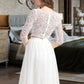 Micah A-Line Scoop Neck Floor-Length Tulle Wedding Dress DLP0013787