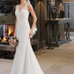 Braelyn Trumpet/Mermaid V-neck Court Train Chiffon Wedding Dress DLP0013788