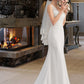 Braelyn Trumpet/Mermaid V-neck Court Train Chiffon Wedding Dress DLP0013788