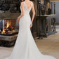 Braelyn Trumpet/Mermaid V-neck Court Train Chiffon Wedding Dress DLP0013788