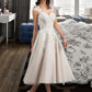 Kali Ball-Gown/Princess Sweetheart Tea-Length Tulle Wedding Dress With Sequins DLP0013791