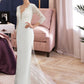 Sylvia Trumpet/Mermaid V-neck Chapel Train Chiffon Wedding Dress With Beading Sequins DLP0013795