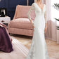 Sylvia Trumpet/Mermaid V-neck Chapel Train Chiffon Wedding Dress With Beading Sequins DLP0013795