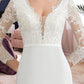 Sylvia Trumpet/Mermaid V-neck Chapel Train Chiffon Wedding Dress With Beading Sequins DLP0013795