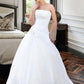 Ansley Ball-Gown/Princess Strapless Chapel Train Satin Organza Wedding Dress With Lace Beading DLP0013796