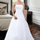 Ansley Ball-Gown/Princess Strapless Chapel Train Satin Organza Wedding Dress With Lace Beading DLP0013796