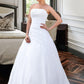 Ansley Ball-Gown/Princess Strapless Chapel Train Satin Organza Wedding Dress With Lace Beading DLP0013796