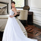 Ansley Ball-Gown/Princess Strapless Chapel Train Satin Organza Wedding Dress With Lace Beading DLP0013796