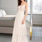 Tiara A-Line V-neck Floor-Length Wedding Dress With Sequins DLP0013797