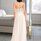 Tiara A-Line V-neck Floor-Length Wedding Dress With Sequins DLP0013797