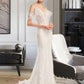 Reina Trumpet/Mermaid V-neck Chapel Train Wedding Dress With Beading Sequins DLP0013802