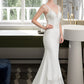 Logan Trumpet/Mermaid V-neck Court Train Stretch Crepe Wedding Dress DLP0013803